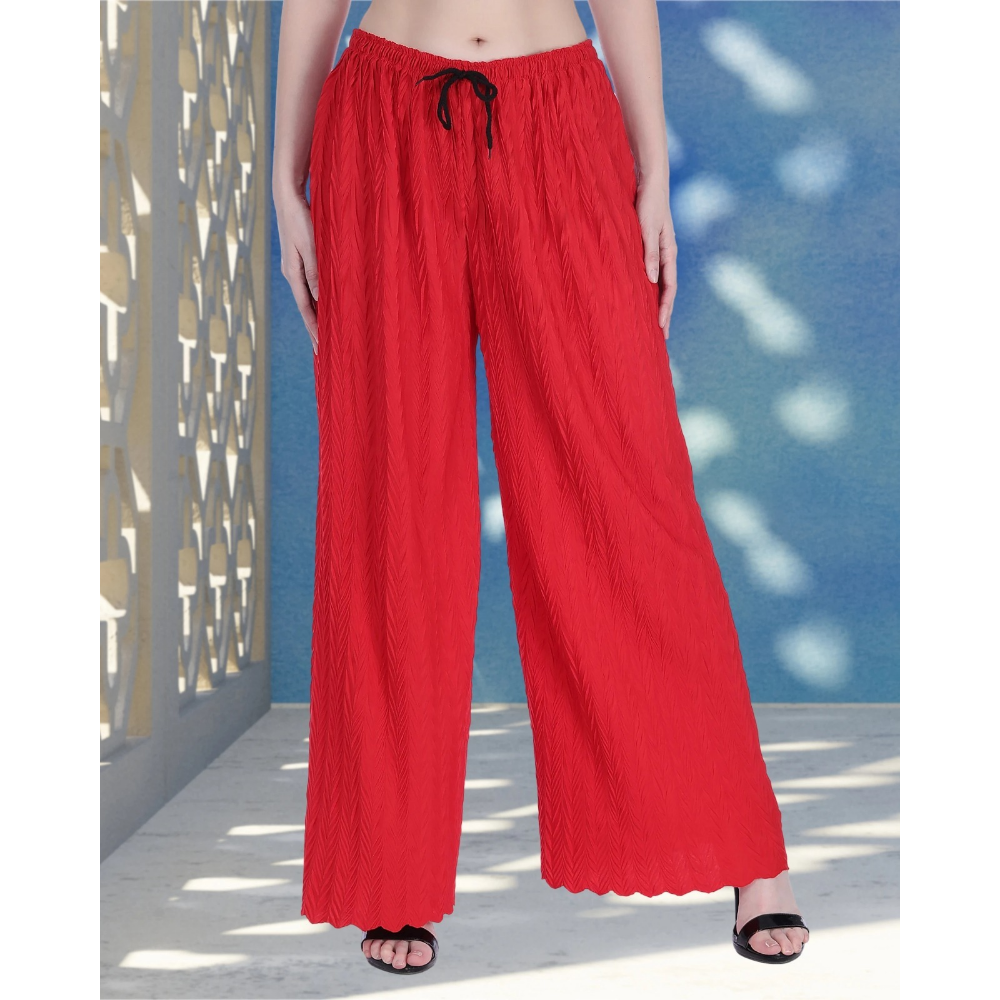 Stylish Premium Look Pleated Design Palazzo for Women (Pack of 1)