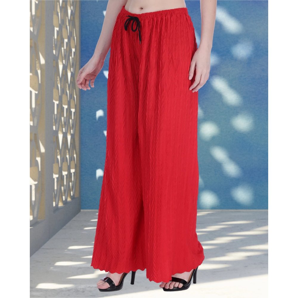 Stylish Premium Look Pleated Design Palazzo for Women (Pack of 1)
