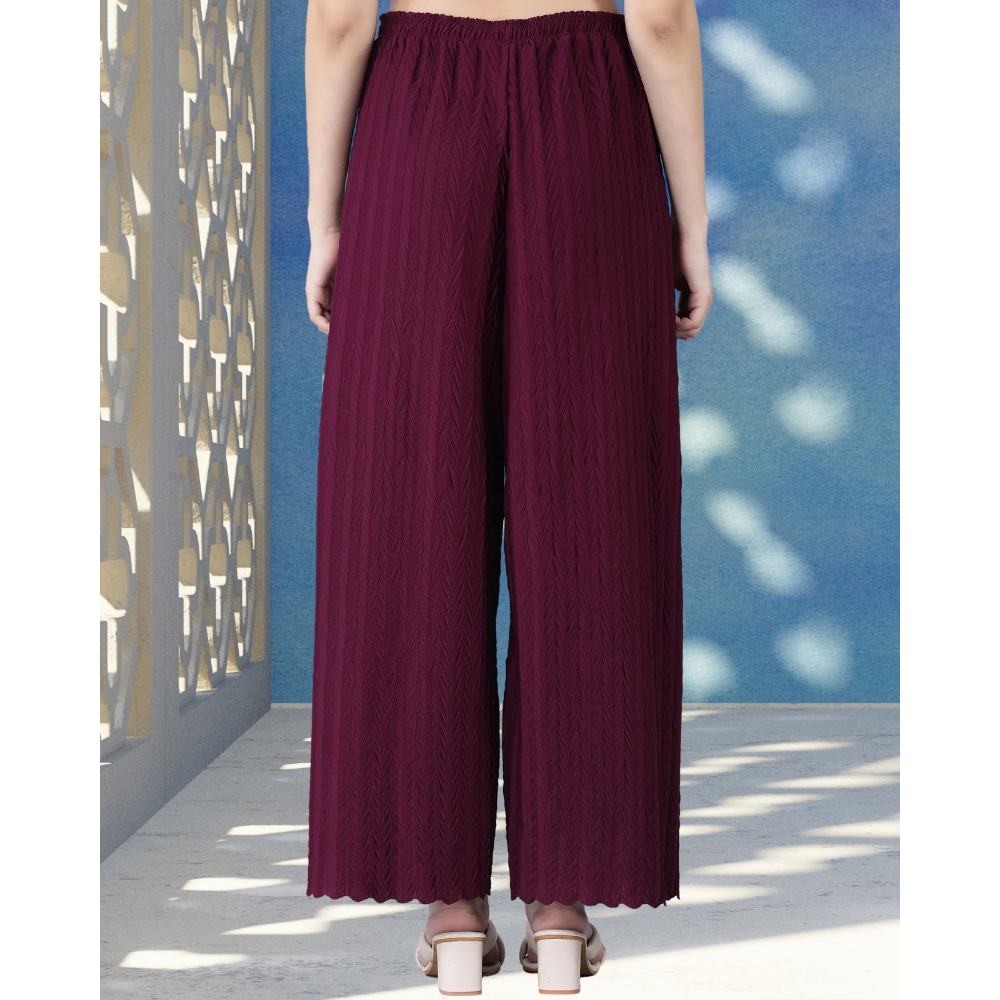 Stylish Premium Look Pleated Design Palazzo for Women (Pack of 1)