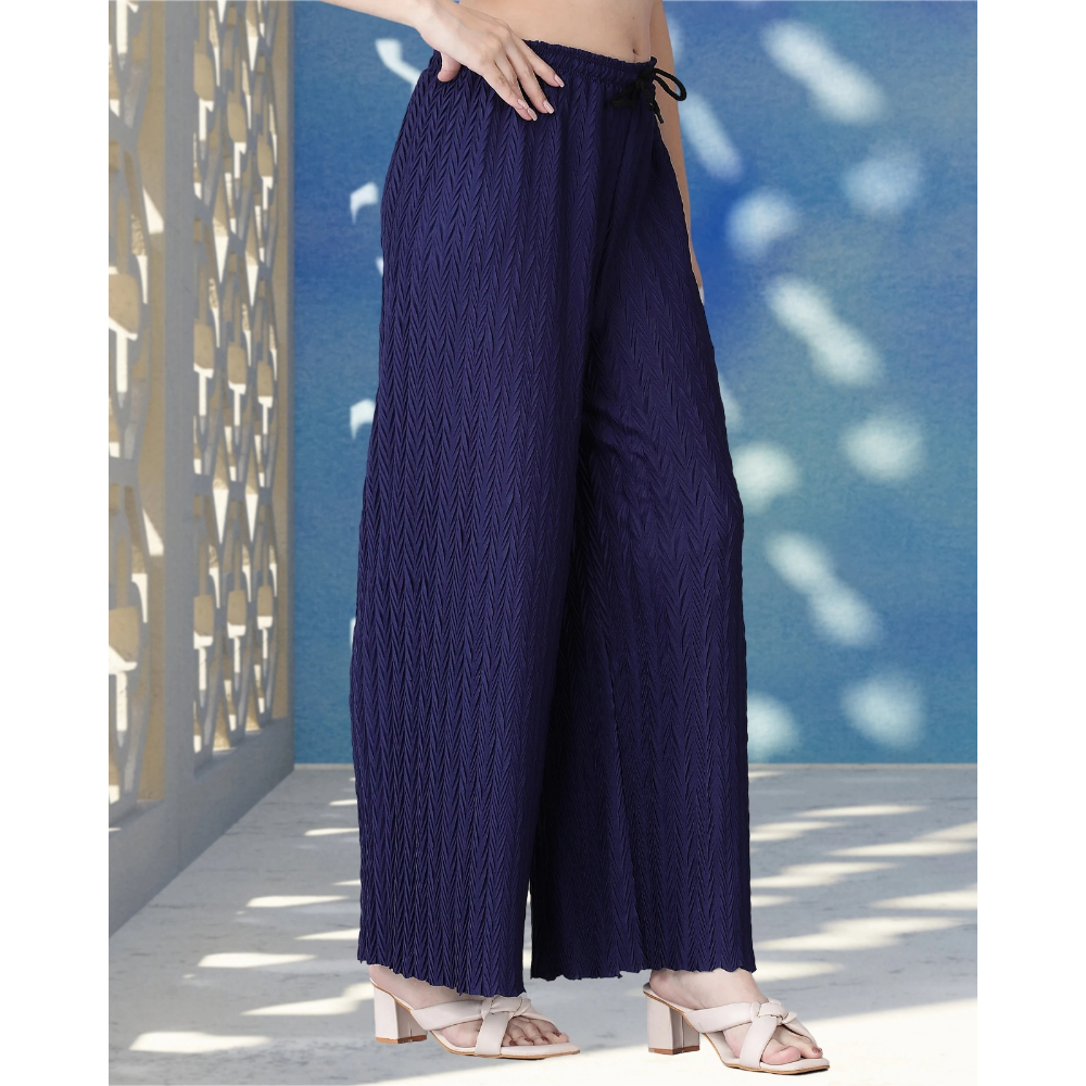 Stylish Premium Look Pleated Design Palazzo for Women (Pack of 1)