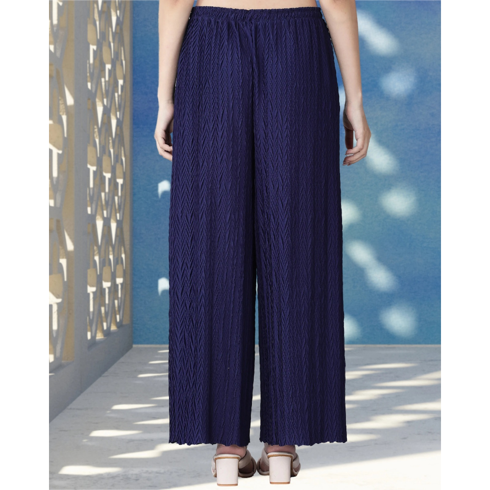 Stylish Premium Look Pleated Design Palazzo for Women (Pack of 1)