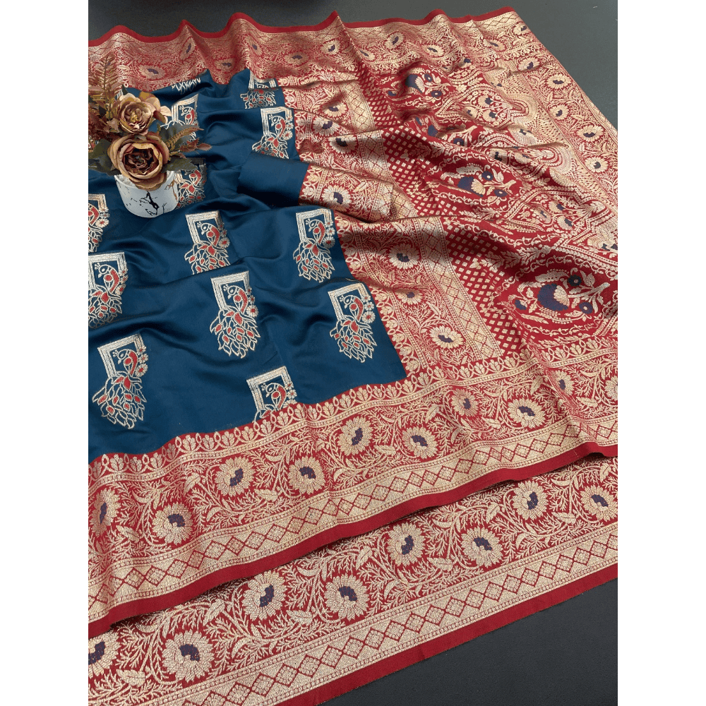 Soft Pethani Silk Saree with Unstitched BP for Women (Pack of 1)