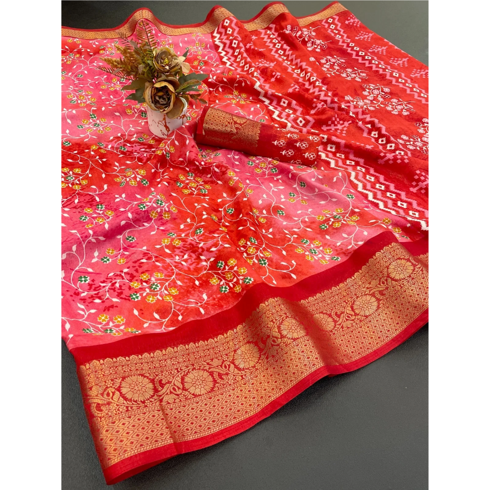 Dola Jacquard Designer Silk Saree with Unstitched BP (Pack of 1)