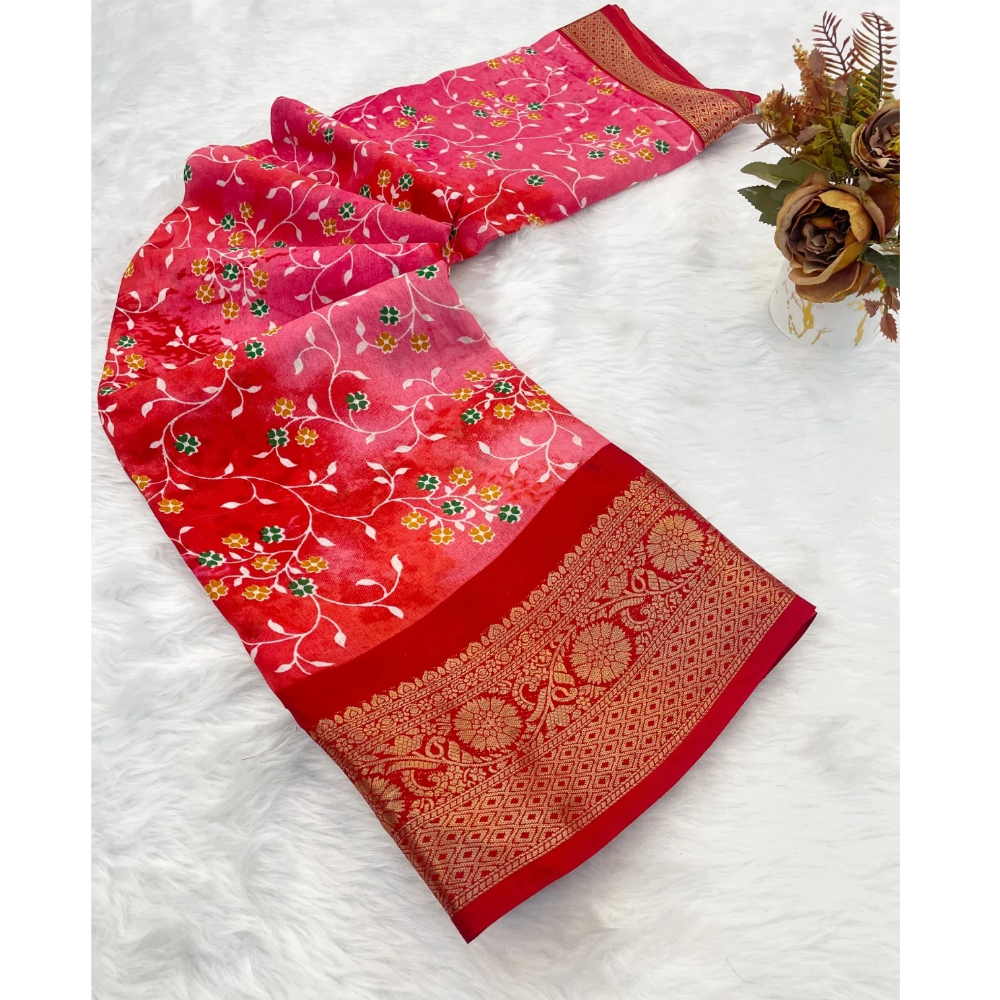 Dola Jacquard Designer Silk Saree with Unstitched BP (Pack of 1)