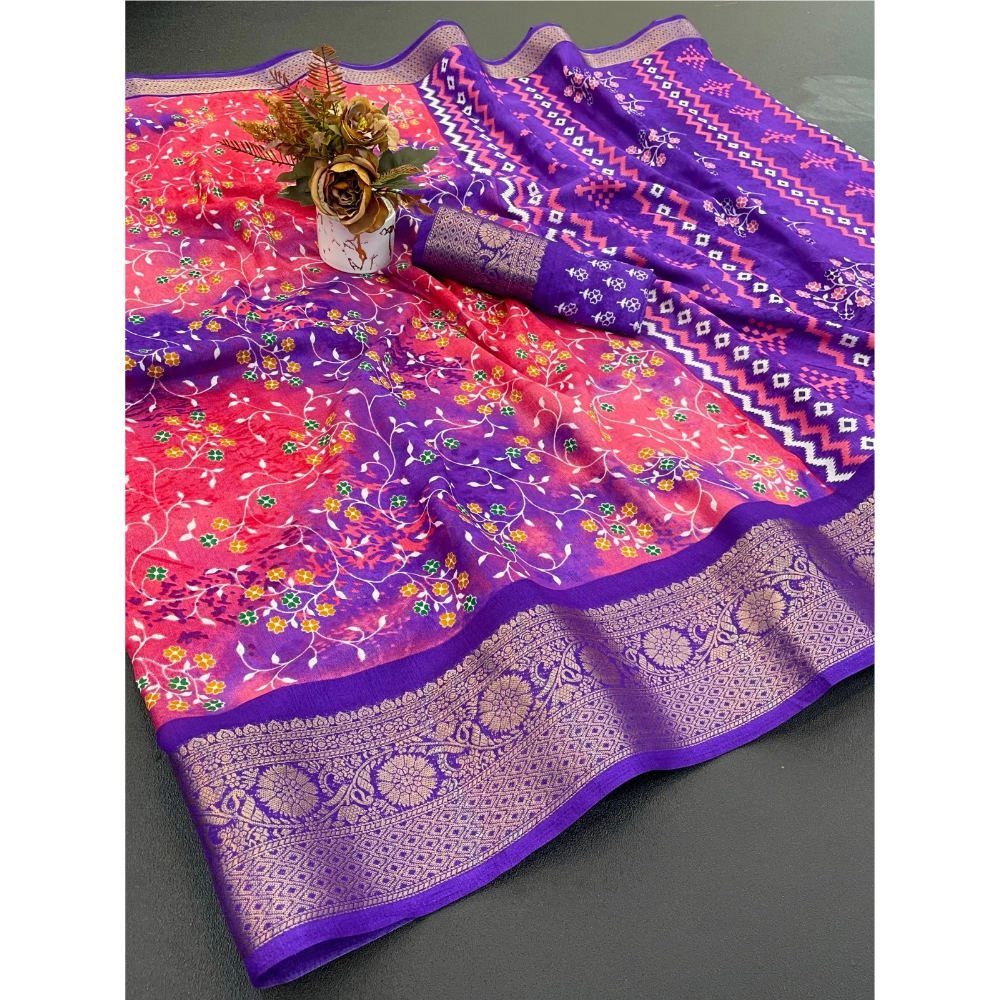 Dola Jacquard Designer Silk Saree with Unstitched BP (Pack of 1)