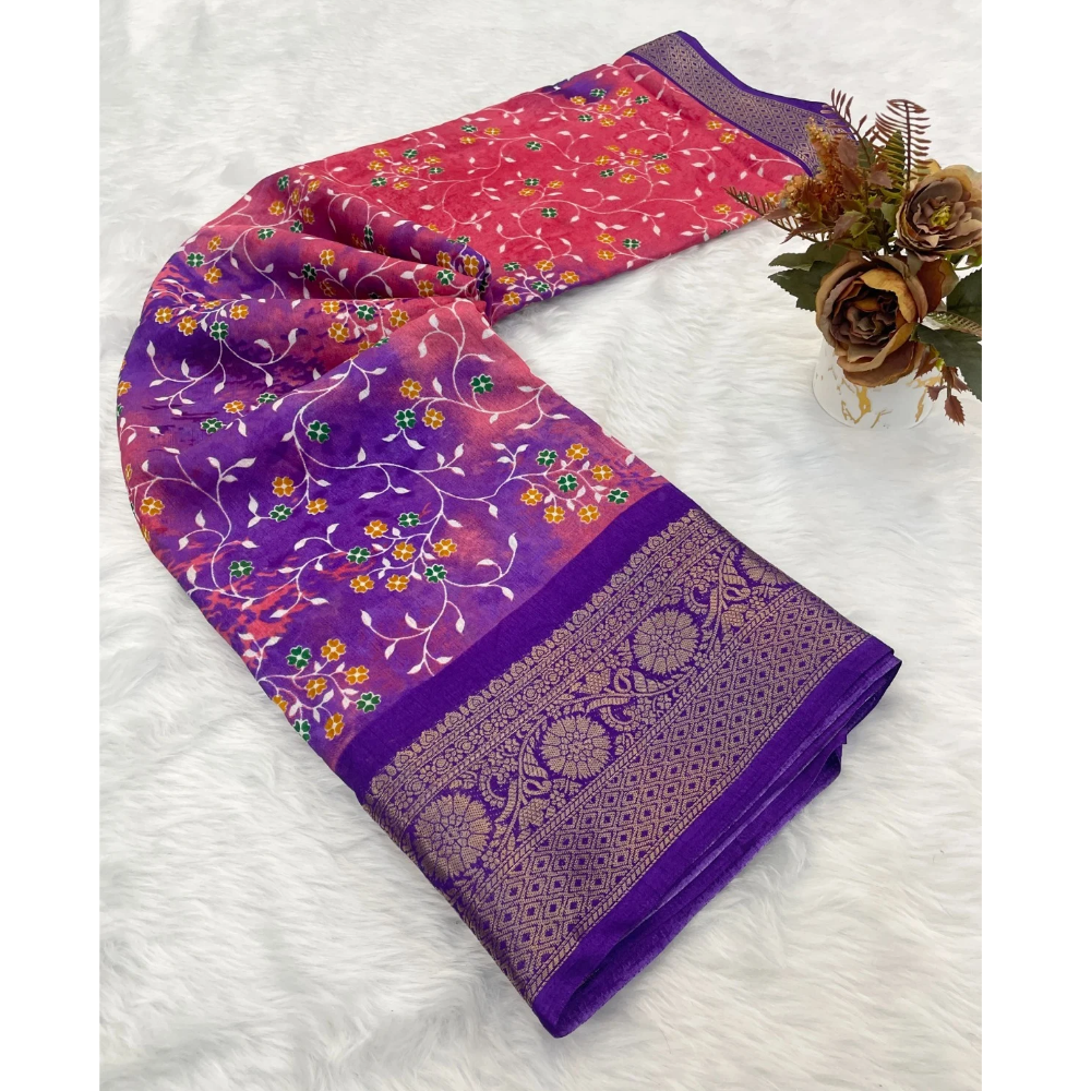 Dola Jacquard Designer Silk Saree with Unstitched BP (Pack of 1)