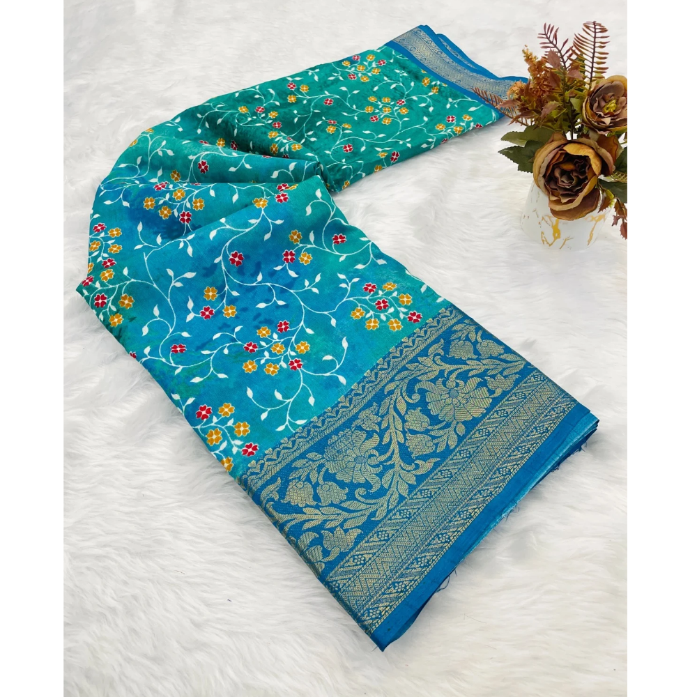 Dola Jacquard Designer Silk Saree with Unstitched BP (Pack of 1)