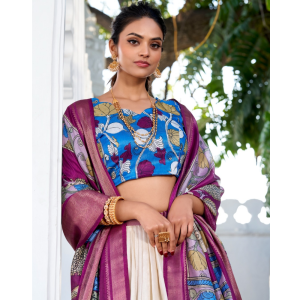 Tussar Silk Premium Lehenga Choli with Dupatta Set for Women (Pack of 1)