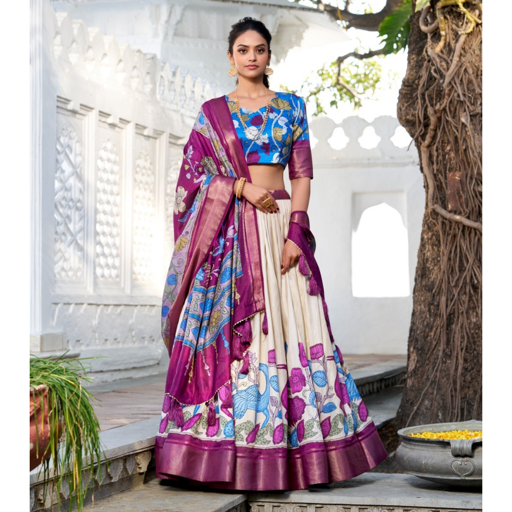 Tussar Silk Premium Lehenga Choli with Dupatta Set for Women (Pack of 1)