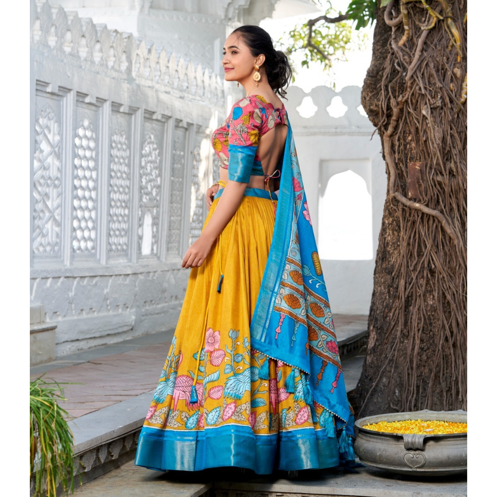 Tussar Silk Premium Lehenga Choli with Dupatta Set for Women (Pack of 1)