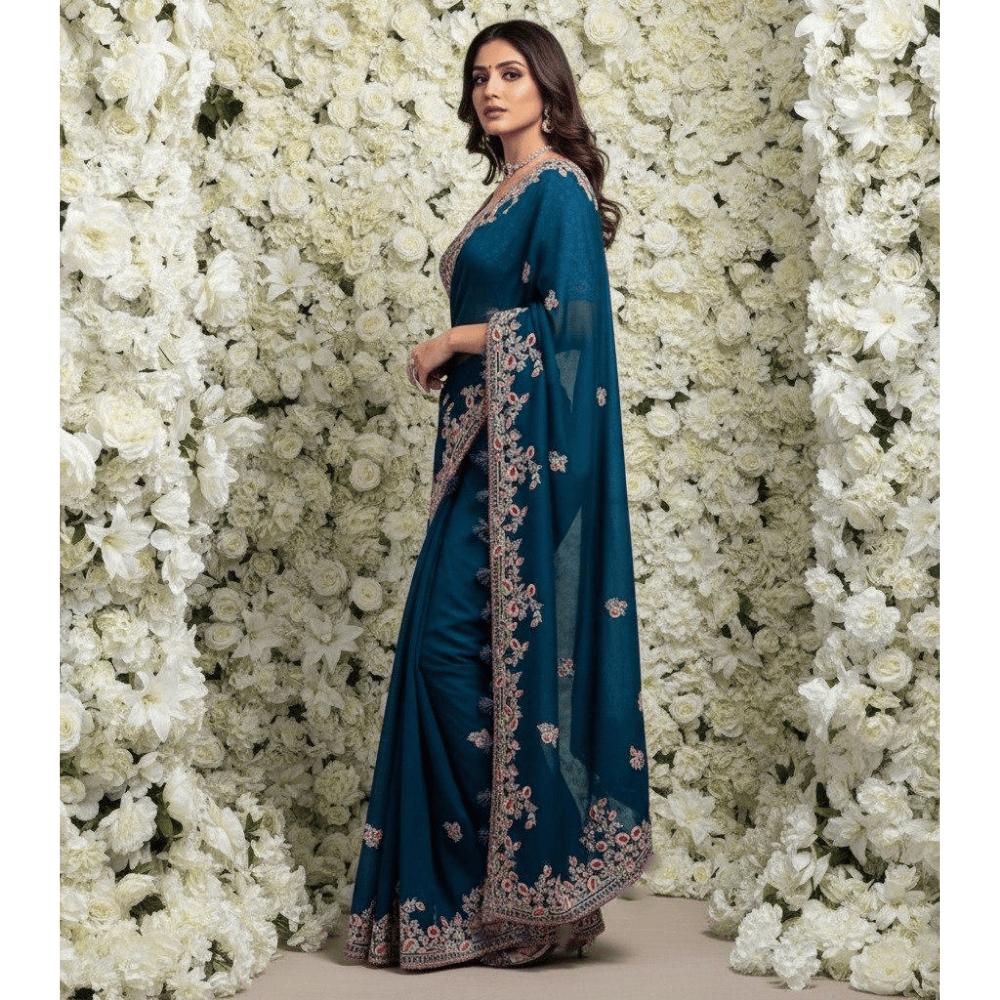 Party Wear Soft Rangoli Silk Saree for Women's (Pack of 1)