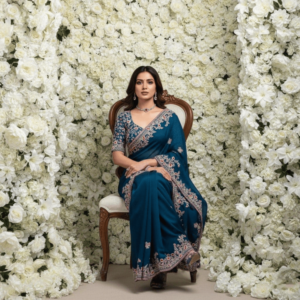 Party Wear Soft Rangoli Silk Saree for Women's (Pack of 1)