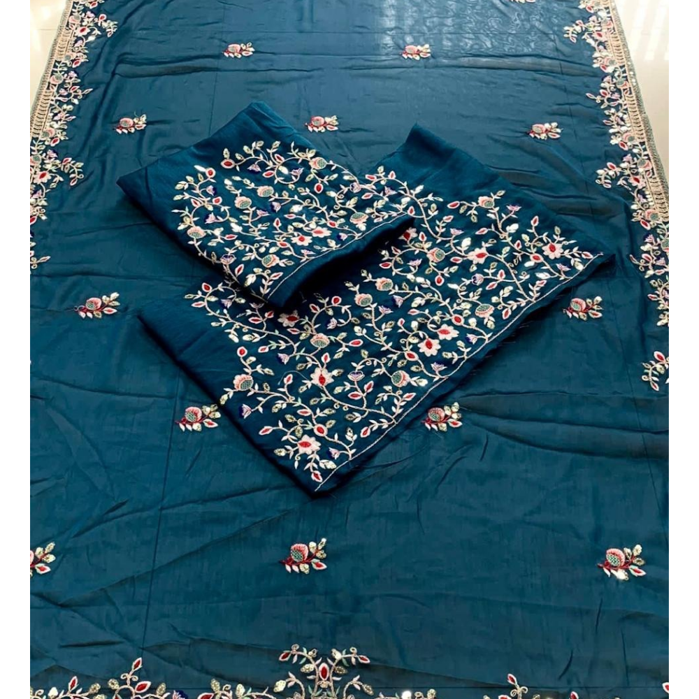 Party Wear Soft Rangoli Silk Saree for Women's (Pack of 1)