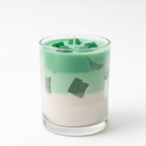 Matcha Latte Glass Candle – White & Green Shade Handcrafted Layered Jar Candle Home Decor & Aromatherapy (PACK OF 1)