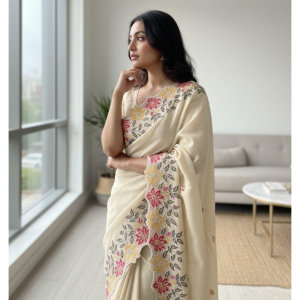 Party Wear Soft Georgette Saree with Unstitched BP (Pack of 1)