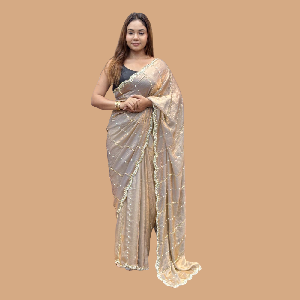 Premium Space Silk Saree with Unstitched BP for Women (Pack of 1)