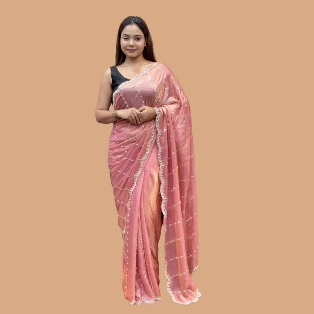 Premium Space Silk Saree with Unstitched BP for Women (Pack of 1)
