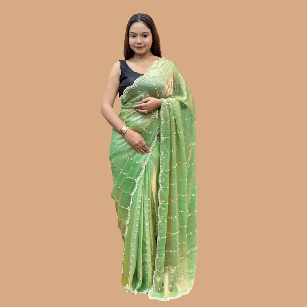 Premium Space Silk Saree with Unstitched BP for Women (Pack of 1)