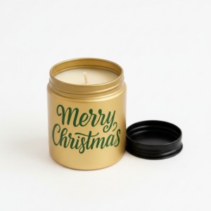 Merry Christmas Golden Jar Scented Candle – Premium Festive Soy Wax Candle (Pack of 1)
