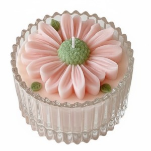 Daisy Flower Scented Soy Wax Candle in Premium Glass Jar (Pack of 1)