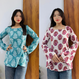 Trendy Handblock Printed Cotton Kurti Combo – Stylish & Comfortable Wear (Combo 2)