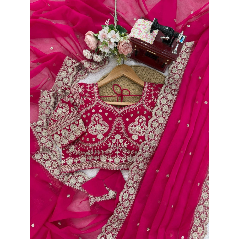 Women's Premium Silk Saree Saree with Designer Unstitched BP (Pack of 1)