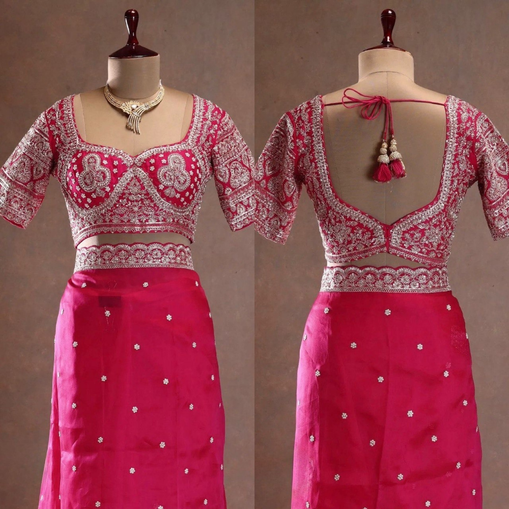 Women's Premium Silk Saree Saree with Designer Unstitched BP (Pack of 1)