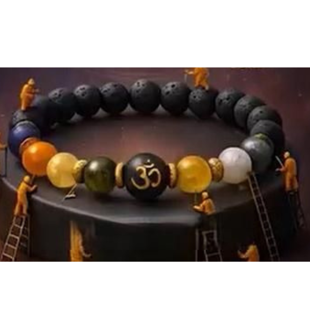 Natural Beads Om Bracelet (Pack of 1)