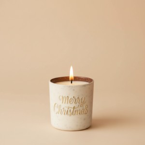 Merry Christmas Decorative Scented Candle | Premium Ceramic Jar | Festive Home Décor & Gift Candle ( Pack of 2 ) )