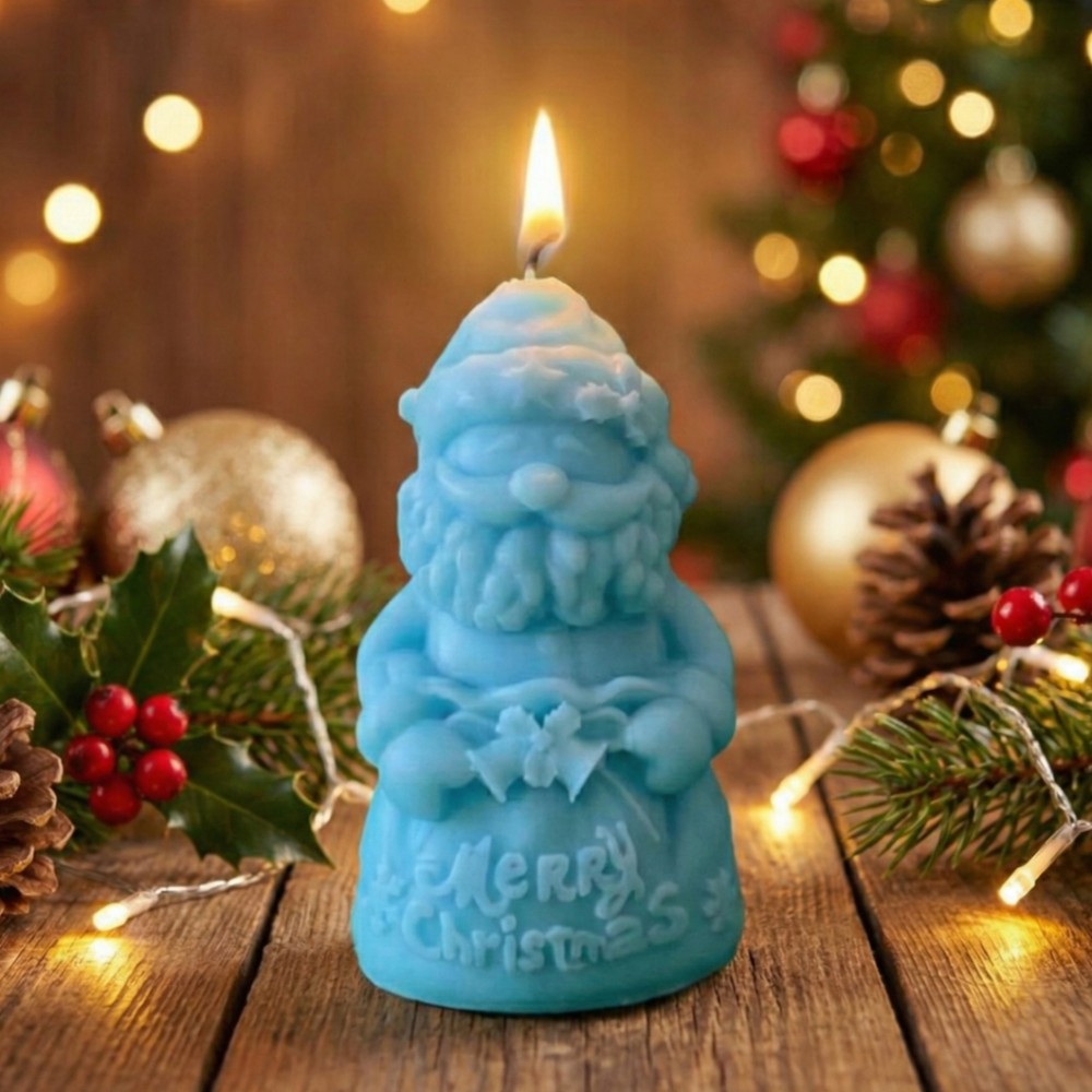 Santa Claus Merry Christmas Decorative Candle | Festive Handcrafted Christmas Candle for Home Décor & Gifting ( PACK OF 2)