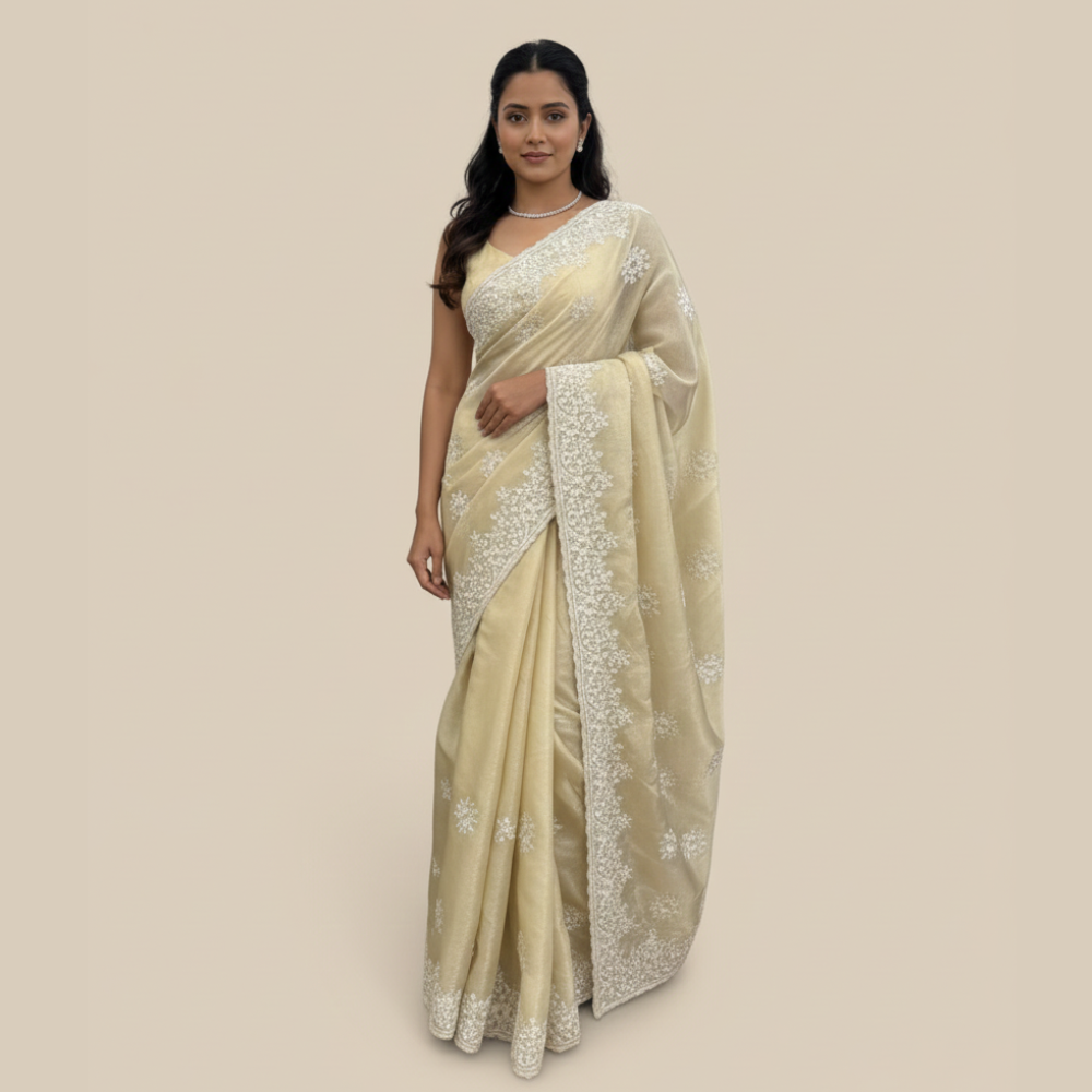 Women's Stylish Jimmy Choo Saree with Unstitched BP (Pack of 1)