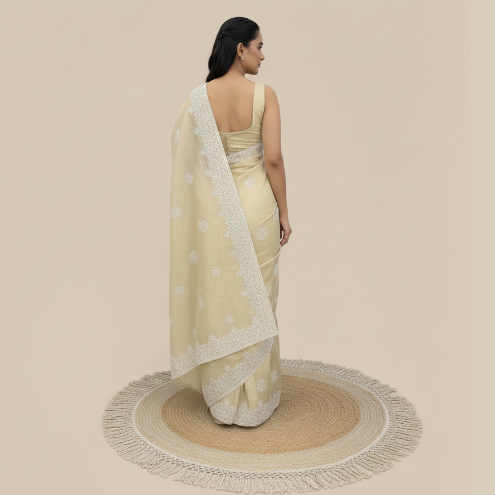 Women's Stylish Jimmy Choo Saree with Unstitched BP (Pack of 1)