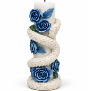 Blue Rose Snake Design Pillar Candle – Premium Gift Candle ( PACK OF 2)