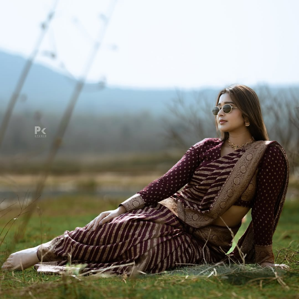 Women’s Banarasi Soft Silk Saree with Unstitched BP (Pack of 1)