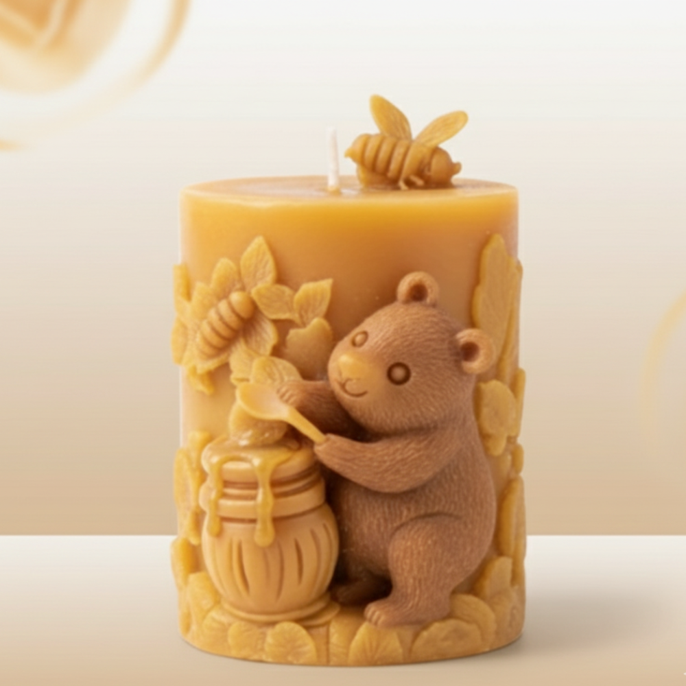 Hand-Carved Pure Beeswax Figurine Candles – Artisanal Nature Collection (Pack of 1)