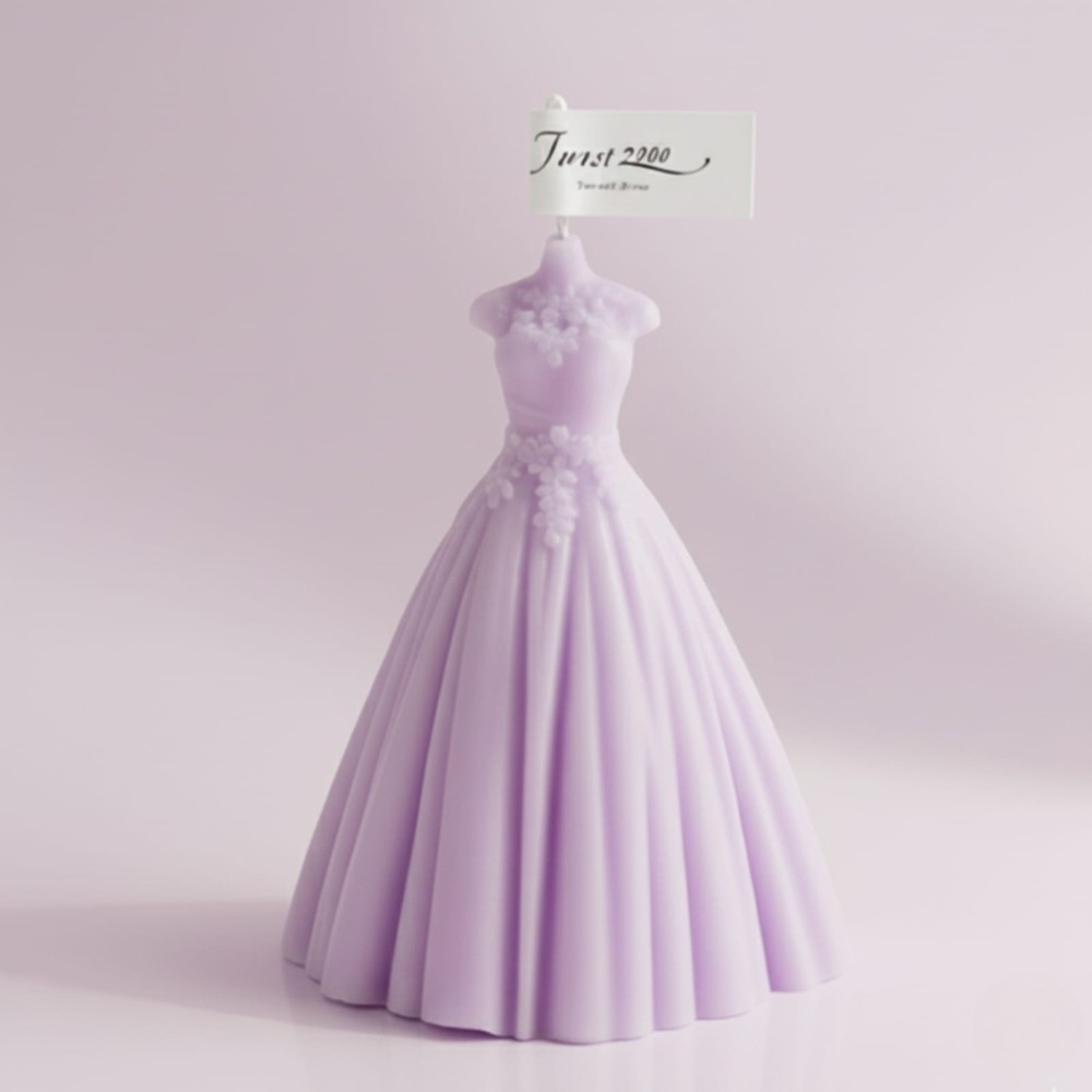 Handcrafted Gown Art Vanilla Candle (Pack of 3)