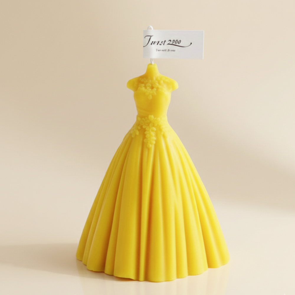 Handcrafted Gown Art Vanilla Candle (Pack of 3)