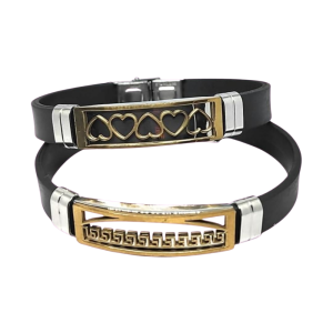 Fashionable Men's Silicone Wristband Pack of 1  (Random Design)