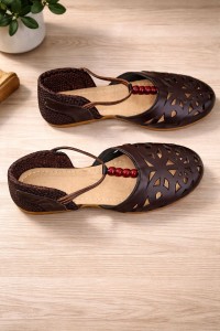Womens Stylish Dark Brown Flat Sandals