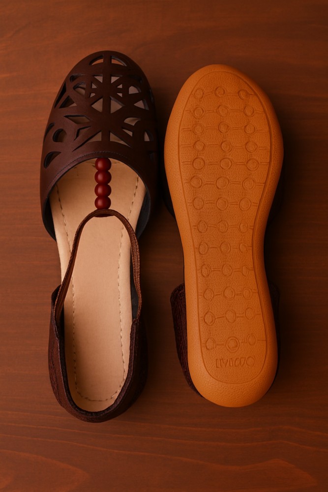 Womens Stylish Dark Brown Flat Sandals