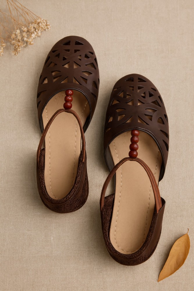 Womens Stylish Dark Brown Flat Sandals
