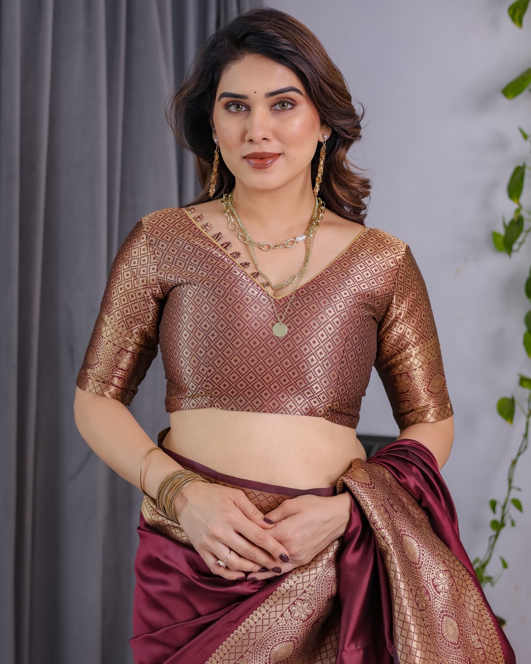 Women's Kanjivaram Soft Silk Saree Pure Silk with Unstitched BP (Pack of 1)