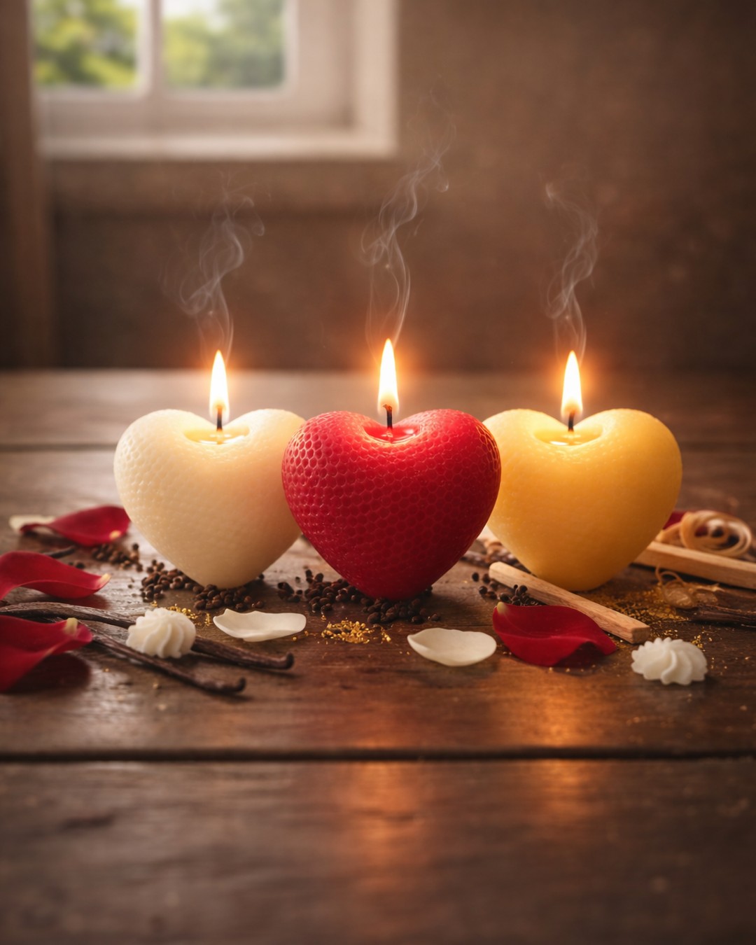 Heart Shape Small Scented Premium Soy-Wax Candle (Pack of 3)