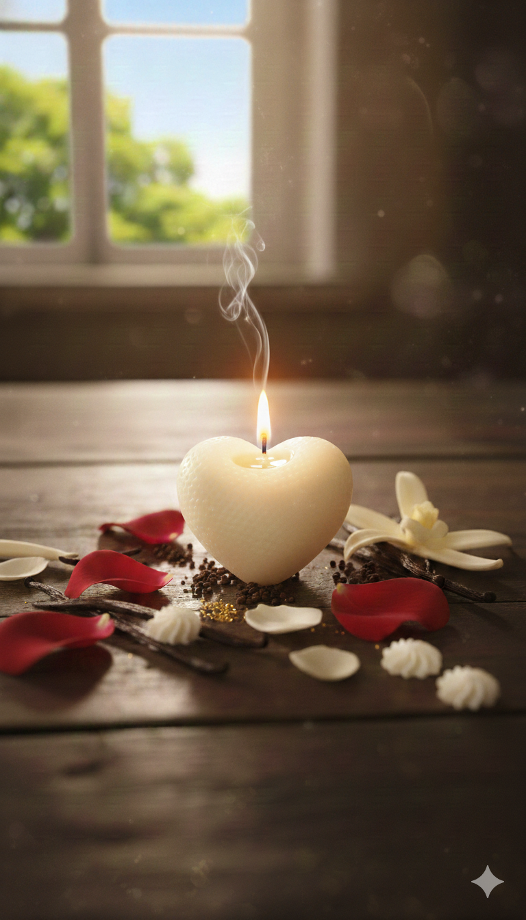 Heart Shape Small Scented Premium Soy-Wax Candle (Pack of 3)