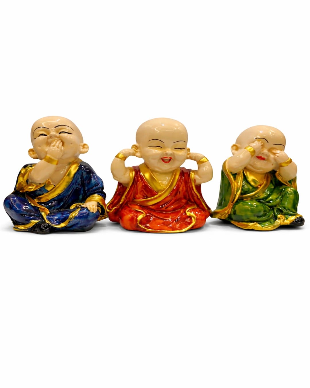 Three Wise Monk Figurines (Hear No Evil, See No Evil, Speak No Evil)