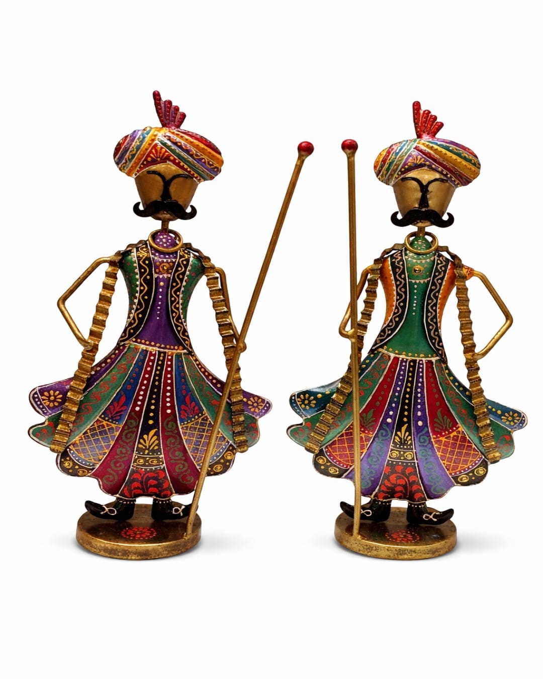Handcrafted Rajasthani Metal Warrior Figurines (Pack of 1)