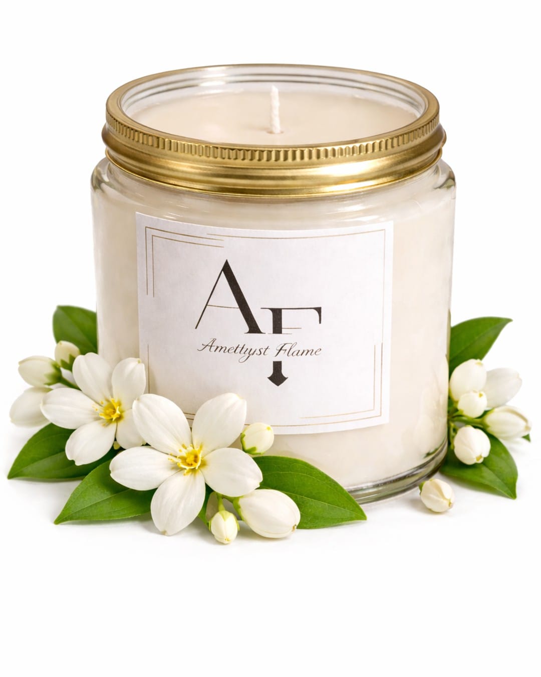Jasmine Scented Jar Candle | Floral Aroma Glass Candle for Relaxation & Home Décor (Pack of 1)