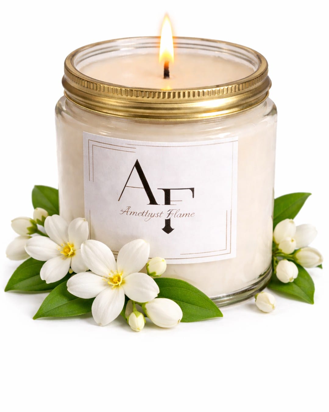 Jasmine Scented Jar Candle | Floral Aroma Glass Candle for Relaxation & Home Décor (Pack of 1)