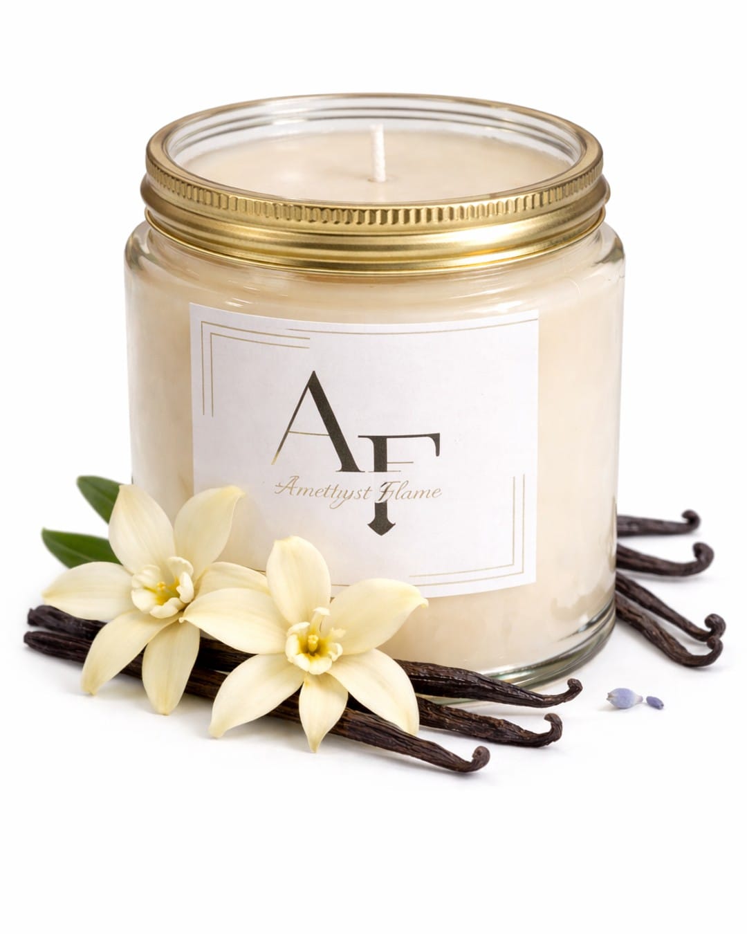 Amethyst Flame Signature Vanilla Bean Soy Candle (Pack of 1)
