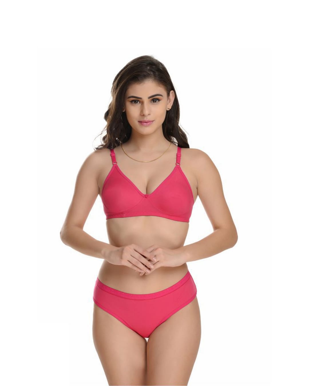 Akakee Multicolour Seamless Cotton Bra-Panty Set For Women's (Pack of 3)